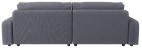 Divano letto angolare in velluto a coste grigio scuro (penisola variabile) Sara - Ropez
