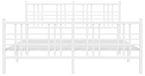 Giroletto con testiera e pediera metallo bianco 160x200 cm