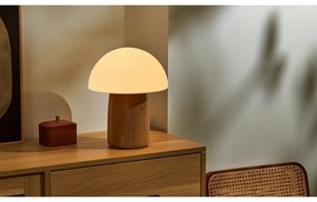 Lampada da tavolo dimmerabile in colore naturale con paralume in vetro (altezza 32 cm) Alice - Gingko