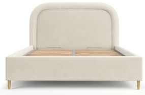 Letto matrimoniale imbottito crema con spazio contenitivo e rete 180x200 cm Mija - Maison de Rêve