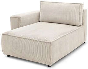 Modulo divano in velluto a coste color crema, angolo sinistro Nihad modular - Bobochic Paris