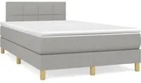 Letto a Molle Materasso e LED Grigio Chiaro 120x190 cm Tessuto 3270088