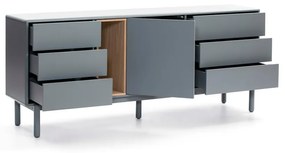 Cassettiera bassa blu-grigio 180x76 cm Corvo - Teulat