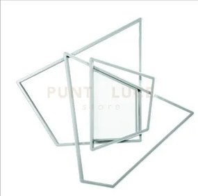 Plafoniera galaxy grande silver 3000k 3650lm 90w dimmerabile l.84cm