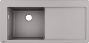 Lavello ad incasso 450 con sgocciolatoio a destra In Silicatec Grigio Cemento S5110 F450 hansgrohe S51