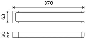 NIMCO MAC 29098-90 - Appendiabiti da parete MAYA 37 cm opaco nero