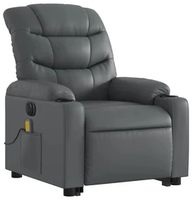 Poltrona alzapersona elettrica reclinabile grigio in similpelle