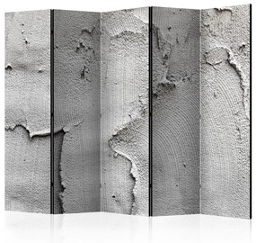 Paravento design Nientedimeno di cemento II (5 parti) - semplice composizione grigia