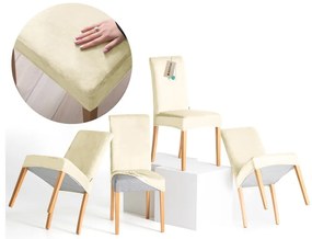 Set di coprisedia color crema con rivestimento elastico per sedie 4 pz 48 cm Sento – Restilo