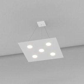 Lampadario Moderno Area Metallo Bianco 5 Luci Gx53