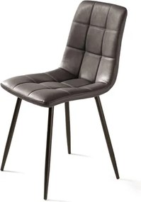 Sedia da cucina in ecopelle e gambe metallo Marrone - ARCA 2 sedie