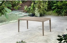 Tavolo Da Giardino In Resina Effetto Vimini 160x90 Girona Cappuccino Keter