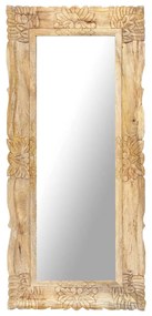 Specchio 110x50 Cm İn Legno Massello Di Mango /
