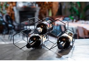 Portabottiglie in metallo nero - Leopold Vienna