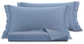Parure copripiumino matrimoniale raso blu SmartDecoHome