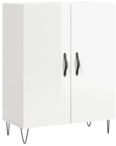 Credenza 69,5x34x90 cm in legno multistrato bianco lucido