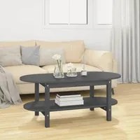 Tavolino da Salotto Grigio 110x55x45 cm Legno Massello di Pino 822289