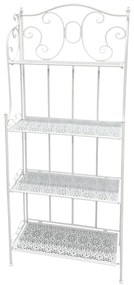 Scaffale 4 ripiani bianco in ferro 60x166x28 cm