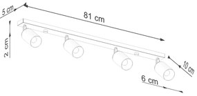 Sollux SL.1371 - Faretto WINX 4xGU10/10W/230V nero/cromo
