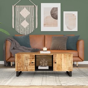 Tavolino da soggiorno 100x54x40 cm massello mango e multistrato