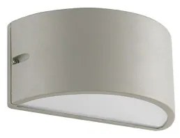 Applique per esterni LINUS 25x13 cm doppia emissione in alluminio Silver