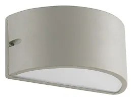 Lampada applique per esterni LINUS doppia emissione in alluminio SILVER