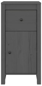 Credenze 2 pz Grigie 40x35x80 cm in Legno Massello di Pino