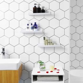 Set di 3 mensole da parete SHELFY bianche