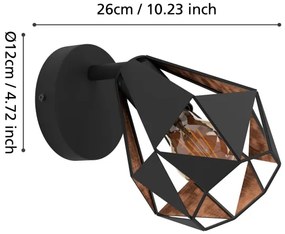 Eglo 43715 - Faretto da parete CARLTON 1xE27/40W/230V