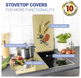 Set di 2 coperchi per stufe in vetro temperato 52x30 cm Corn-Flowers - Maximex