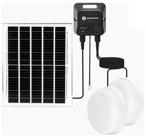 Aigostar - Lampada LED solare 2xLED/70W/12V 12000 mAh 6500K diametro 20,5 cm