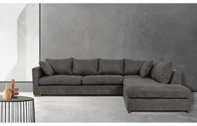Divano angolare antracite in similpelle (angolo destro) Hamburg - Scandic