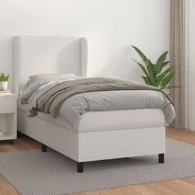 Giroletto A Molle Con Materasso Bianco 90x200 Cm İn Similpelle /