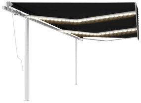 Tenda Da Sole Automatica Con Sensore Vento E Led 6x3m Antracite /