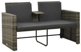 Set Divani da Giardino 3 pz con Cuscini in Polyrattan Grigio