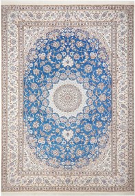 Nain Tappeto persiano 360x250 Blu (Iran) Annodato A Mano