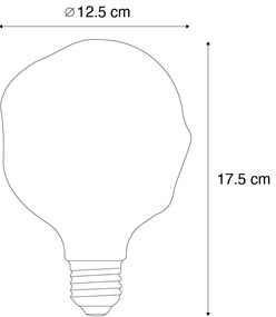 Lampadina LED E27 dimmerabile a filamento a spirale G125 Argento specchio 4W 75 lm 1800K