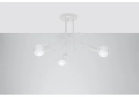 Sollux SL.1431 - Lampadario a plafone LOOP 3xE27/15W/230V bianco