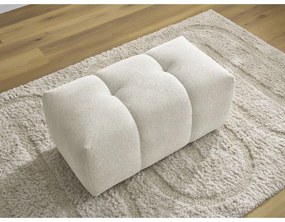 Poggiapiedi bianco con rivestimento in ciniglia Roxelane – Bobochic Paris