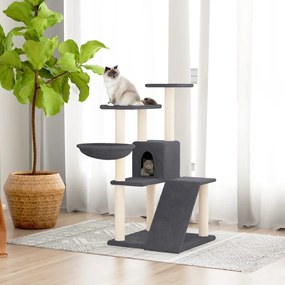 Albero Per Gatti Con Tiragraffi İn Sisal Grigio Scuro 94 Cm /
