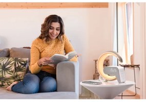 Immax 08986L-LED RGB Lampada dimmerabile con sveglia e Qi di ricarica 30W/230V oro