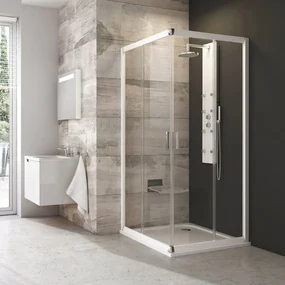Ravak Blix box doccia 90x90 cm quadrato alluminio lucida/vetro con motivo 1LV70C00ZG