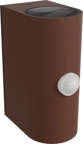 Applique Stondata 2xGU10 con Sensore di Movimento IP65 - Corten