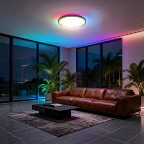 Aigostar - Plafoniera dimmerabile LED RGBW MESH LED/24W/230V 3000-6500K nero + telecomando