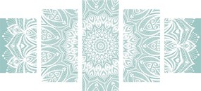 Quadri 5 pezzi – Mandala armonia su sfondo blu