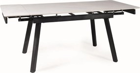 Tavolo allungabile John Ceramica effetto marmo bianco/nero opaco - L120-180 cm