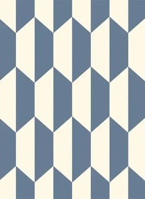 Cole & Son Carta da parati Tile - Blue/ White