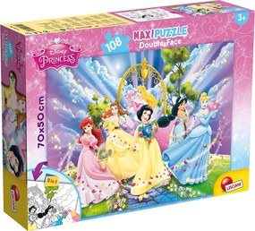 Puzzle maxi double-face Disney Principesse 108 pz retro colorabile 2642