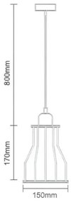 Lampadario a sospensione con filo 1xE27/60W/230V diametro 15 cm nero