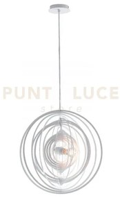 Lampadario a sospensione club bianca 1 luce attacco e27 50x50x120cm...